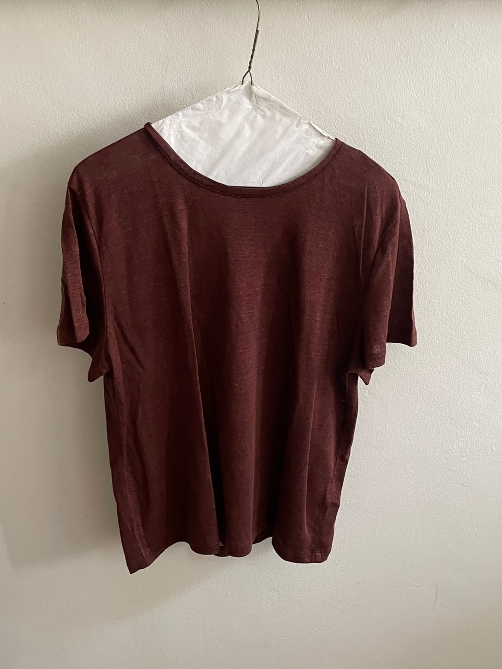 Solid Crew Neck T-Shirt — Burgundy